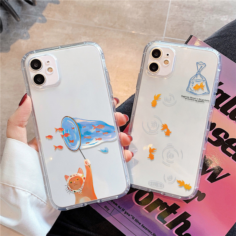 Apple Iphone 15 - حافظة هاتف شفافة على شكل سمكة