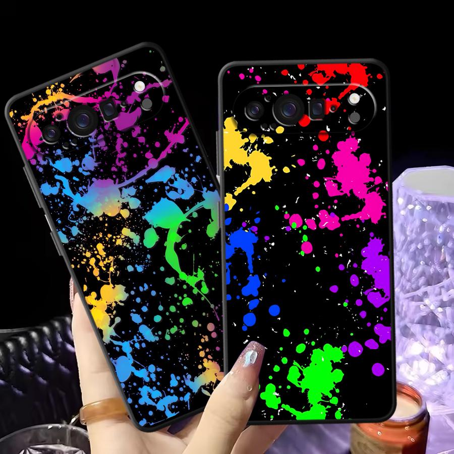 Google Pixel 9 Pro - غطاء هاتف بتصميم رذاذ الطلاء قوس